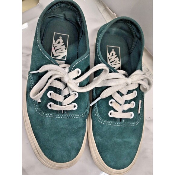Vans Authentic Pig Suede Jasper/Snow White Women’s Size 7.5 Rt\Retro Green - Picture 1 of 8